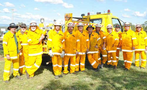 Volunteers from Dalveen and Wildash rural fire brigades (from left) Gordon Miller, Liam O’Dea, Mike Murphy, Marty Dinte, Chris Assenbruck, Damien Deane, Jim Mitchell, Nathan Parkes, John Walsh, Ben Dyball, Russell Marsden and Phil Zikan. Volunteers from Dalveen and Wildash rural fire brigades (from left) Gordon Miller, Liam O’Dea, Mike Murphy, Marty Dinte, Chris Assenbruck, Damien Deane, Jim Mitchell, Nathan Parkes, John Walsh, Ben Dyball, Russell Marsden and Phil Zikan.
